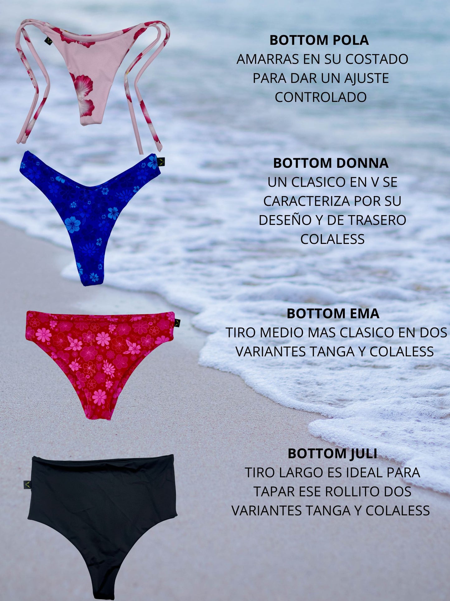 Bottom Juli (culote) Tiro alto: BLACK